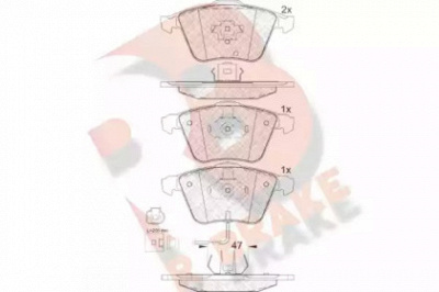 R BRAKE rb1653 -  Комплект тормозных колодок, дисковый тормоз